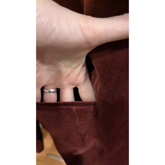 Old Navy‎ Sz M stretch Red velvet blazer Classic Colorful Vintage Romance Soft - Picture 5 of 5